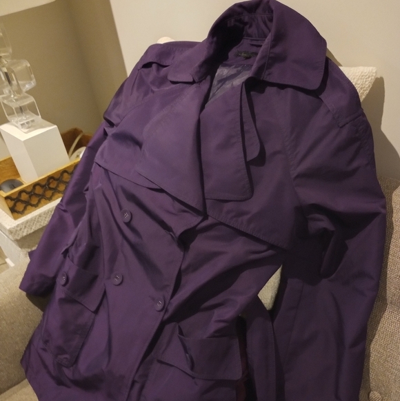 Kenneth Cole Plum Trench / Raincoat – Women’s Size M - Picture 4 of 6